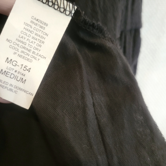 Elan Black Ruffle Sleeve Blouse Tunic Boho Size Medium - Picture 6 of 7